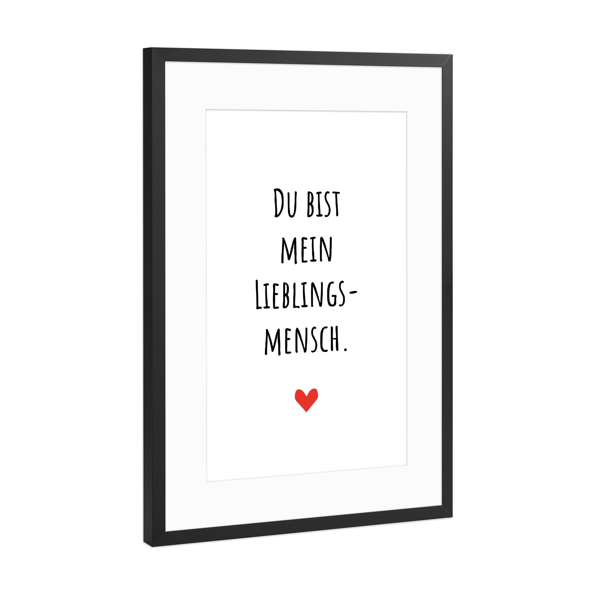 Poster mit Rahmen Schwarz (Metallic) "Mein Lieblingsmensch" artboxONE - Typografie,Menschen,Liebe