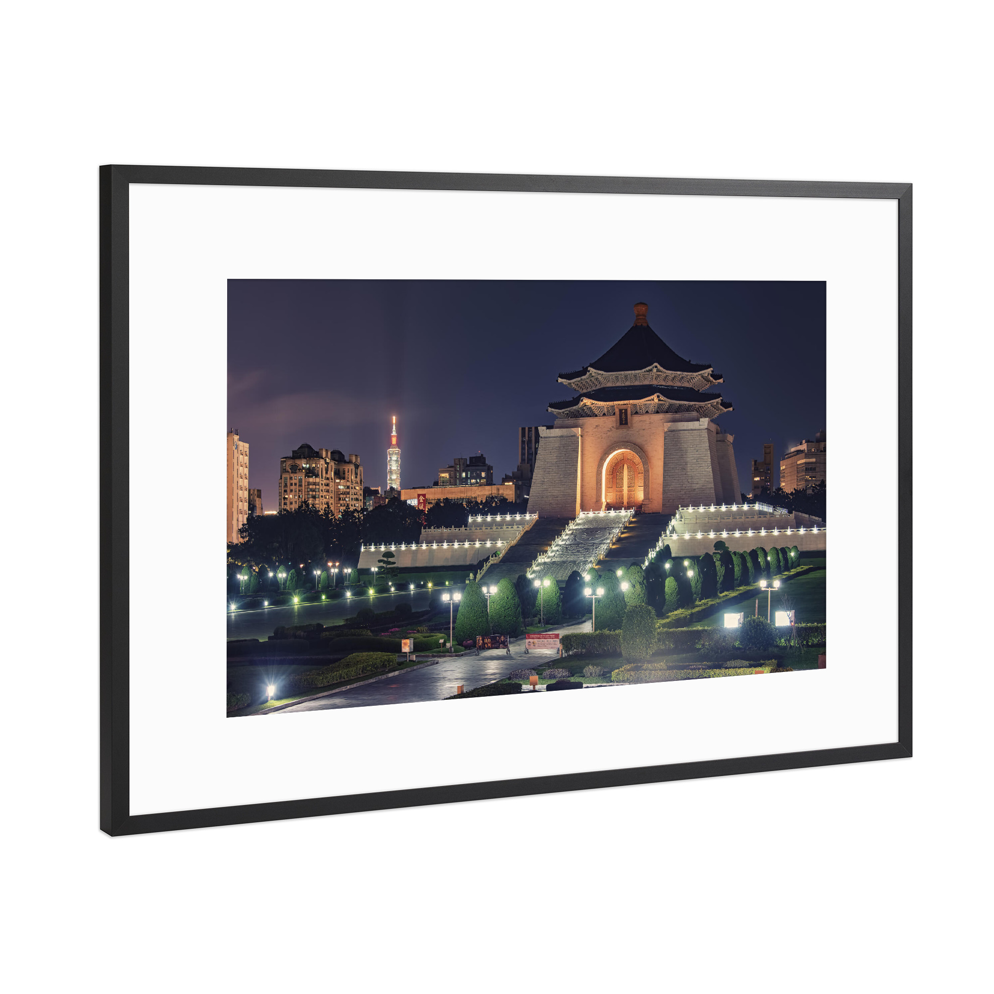 Poster mit Rahmen Schwarz (Metallic) "Chiang-Kai-shek-Gedächtnishalle" artboxONE - Städte,Reise,Architektur,Reise / Asien,Reise / Länder