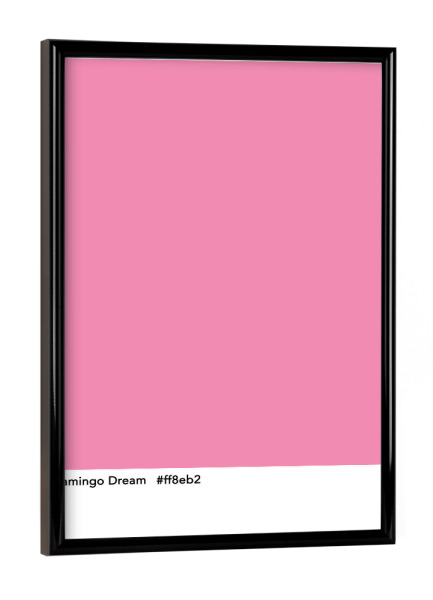Poster mit schwarzem Rahmen "Flamingo Dream" artboxONE - Typografie,Abstrakt - Flamingo dream,Shade,Pink,Minimalistisch,Farbe,Farbcode
