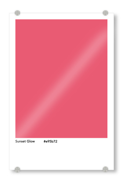 Acrylglasbild "Sunset Glow - Pink" artboxONE - Typografie,Abstrakt - Sunset glow,Pink,Farbe,Farbcode,Minimalistisch,Shade