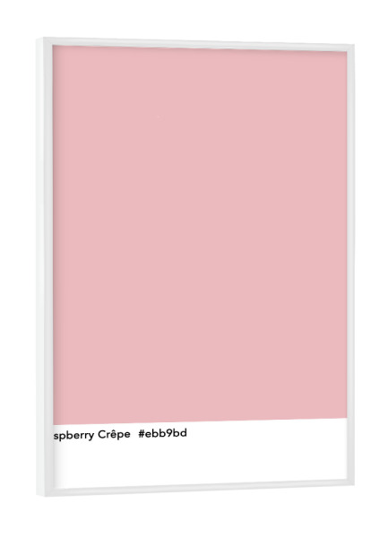 Poster mit weißem Rahmen "Raspberry Crepe" artboxONE - Typografie,Abstrakt - Raspberry,Crepe,Pink,Shade,Minimalistisch,Farbe,Farbcode