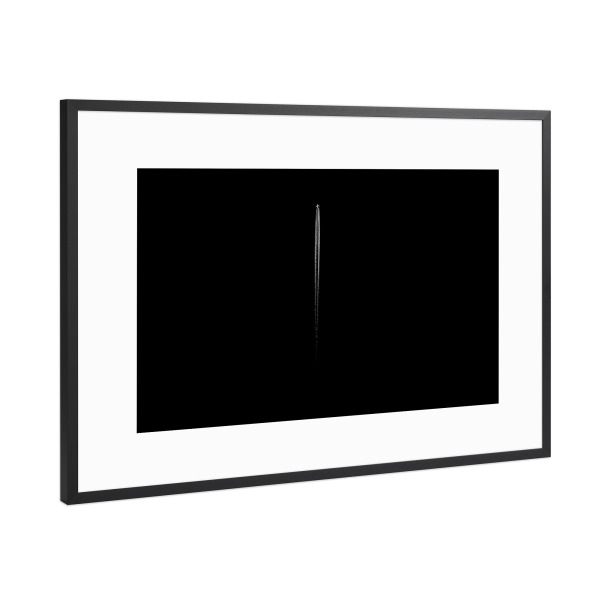 Poster mit Rahmen Schwarz (Metallic) "Schwarz und Weiß Flugzeug" artboxONE - Abstrakt,Automobile
