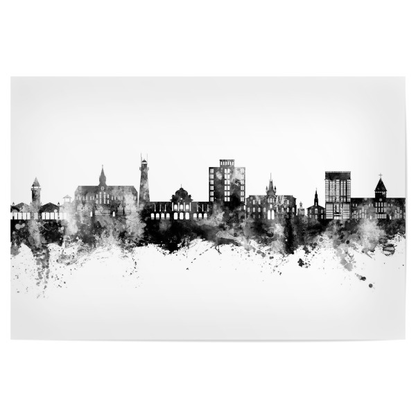 Poster 30x20 cm "Georgetown Guyana Skyline Schwarz" artboxONE - Städte - Georgetown,Guyana,Skyline,Stadtbild,Stadtbild,Aquarell,Malerei
