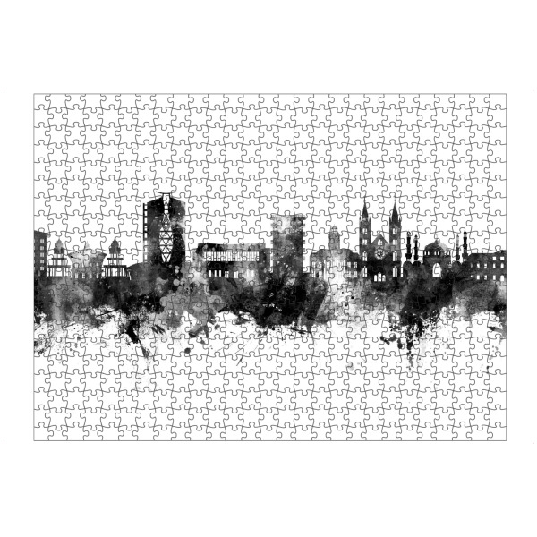 artboxONE Puzzle "Paramaribo Surinam Skyline Schwarz" artboxONE - Städte - Paramaribo,Suriname,Skyline,Stadtbild,Stadtbild,Aquarell,Malerei