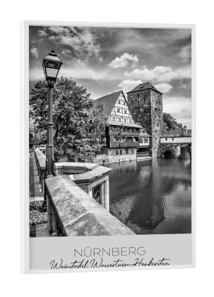 Poster mit weißem Rahmen "Im Fokus: NÜRNBERG" artboxONE - Schwarzweiß,Architektur,Städte / Weitere