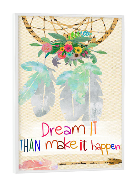 Poster mit weißem Rahmen "Traumfänger" artboxONE - Typografie
