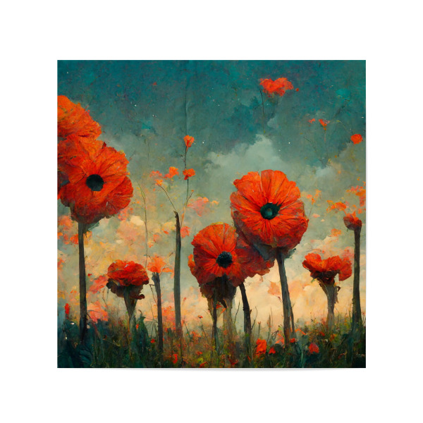Poster 20x20 cm "Mohnblumen bunt" artboxONE - Natur,Floral - Mohn,Mohnblumen,Natur,Digitale kunst,Natur,Mohn,Mohnblume,Schön,Wunderschön