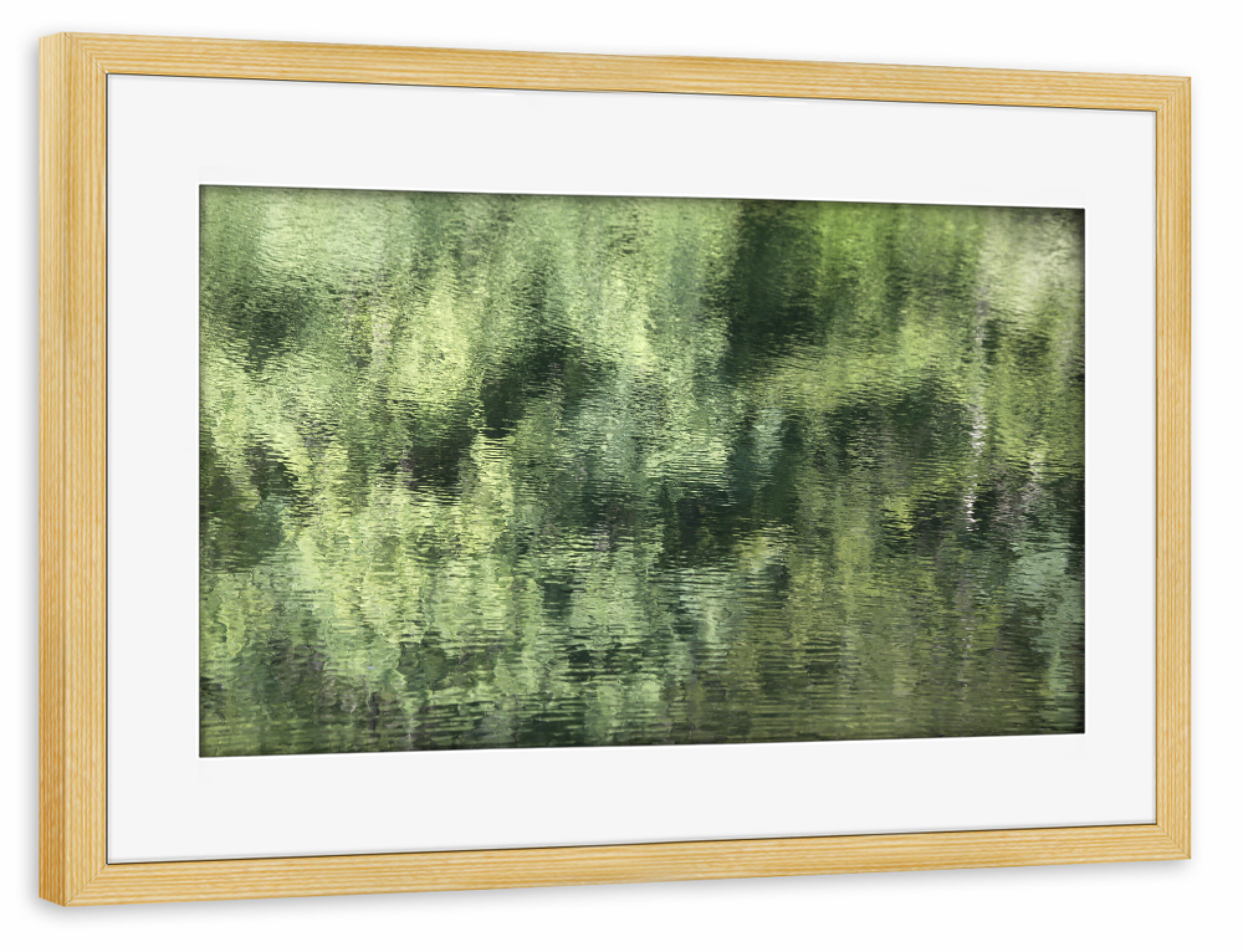 Poster mit Rahmen kiefer "Abstrakte Natur Grün und Türkis" artboxONE - Natur,Abstrakt