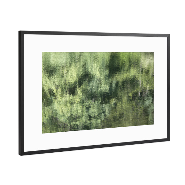 Poster mit Rahmen Schwarz (Metallic) "Abstrakte Natur Grün und Türkis" artboxONE - Natur,Abstrakt