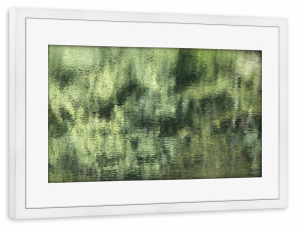 Poster mit Rahmen weiß "Abstrakte Natur Grün und Türkis" artboxONE - Natur,Abstrakt
