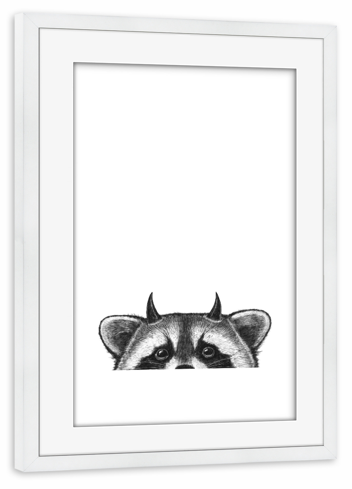 Poster mit Rahmen weiß "Kleiner Teufel" artboxONE - Tiere,Lustig