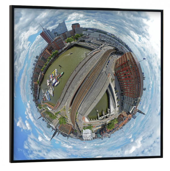 Poster mit schwarzem Rahmen 30x30 cm "Hamburg - Binnenhafenbrücke" artboxONE - Städte,Städte / Hamburg,Reise,Architektur,Reise / Länder