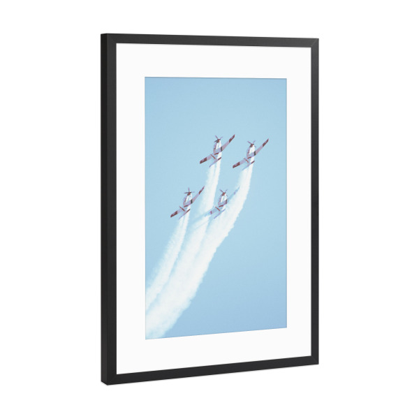 Poster mit Rahmen Schwarz (Metallic) "Vintage IAF" artboxONE - Sport