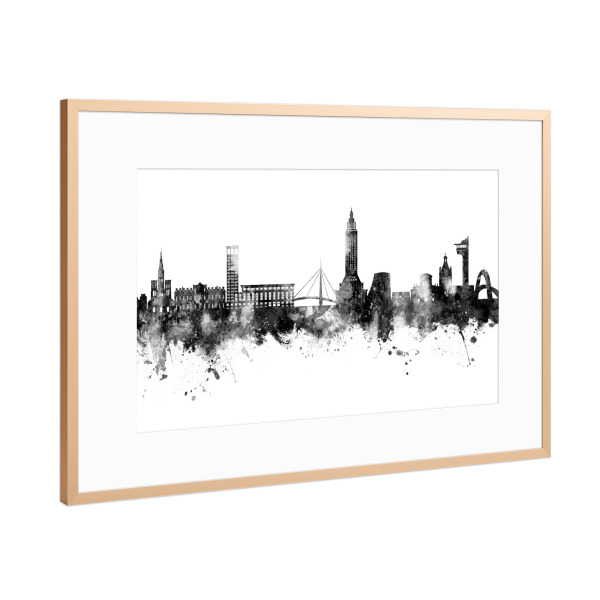 Poster mit Rahmen Kupfer "Le Havre Frankreich Skyline" artboxONE - Städte - Le havre,Frankreich,Skyline,Stadtbild,Stadtbild,Aquarell,Malerei