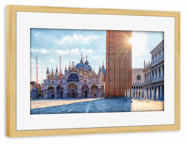Poster mit Rahmen kiefer "St Marks Sonnenaufgang" artboxONE - Städte,Architektur