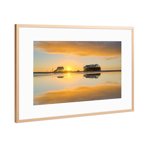Poster mit Rahmen Kupfer "Morgens in St. Peter-Ording" artboxONE - Natur,Reise,Architektur,Reise / Strand und Meer