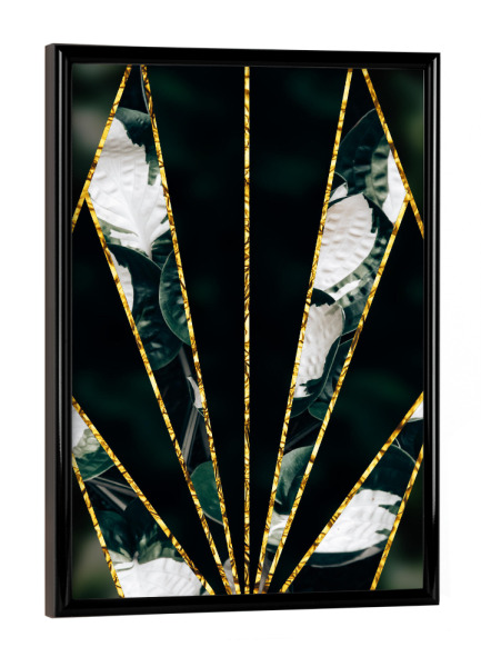 Poster mit schwarzem Rahmen "Botanik Artdeco" artboxONE - Abstrakt,Geometrie
