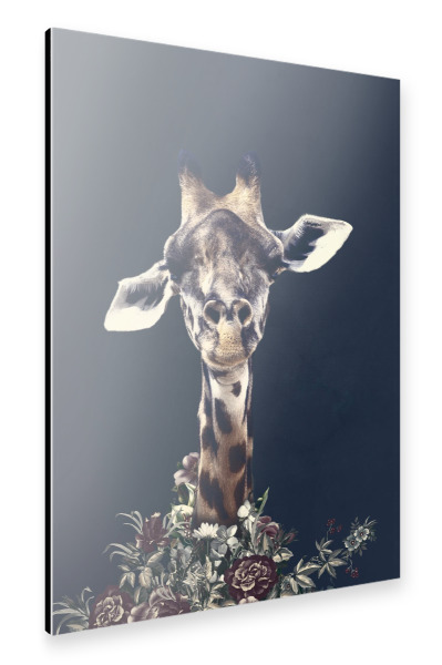 Alu-Dibond "Blumengiraffe" 30x20 cm artboxONE