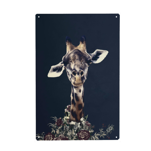 Holzbild "Blumengiraffe" artboxONE - Floral,Tiere - Giraffe,Blumengiraffe,Blumengiraffe,Blumen