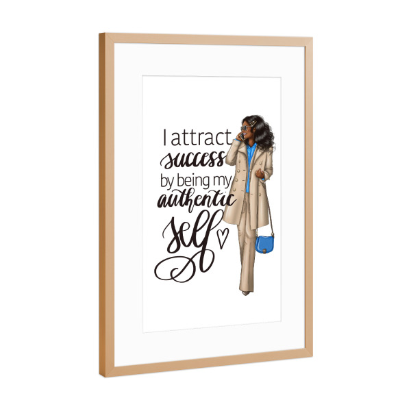 Poster mit Rahmen Kupfer "Positive Bestätigungsfrau" artboxONE - Menschen,Fashion,Buchstaben,Für Mama