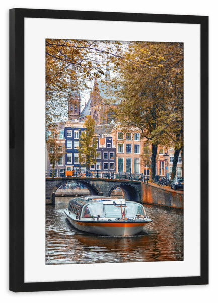 Poster mit Rahmen schwarz "Schönes Amsterdam" artboxONE - Städte,Reise,Architektur,Reise / Länder,Städte / Amsterdam