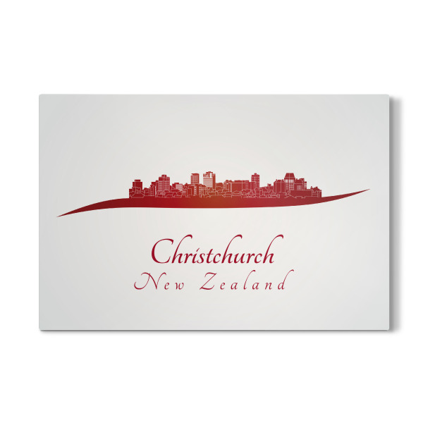 Galerie-Print "Christchurch-Skyline in Rot" 30x20 cm artboxONE
