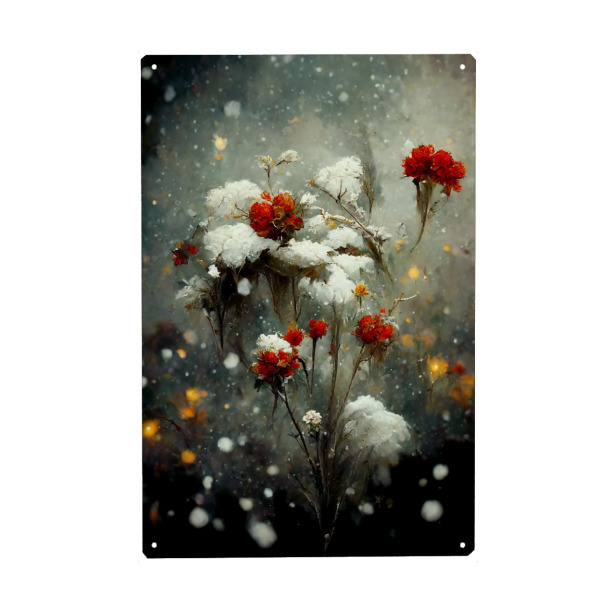 Holzbild "Schneiende Schönheit" artboxONE - Natur,Floral,Weihnachten