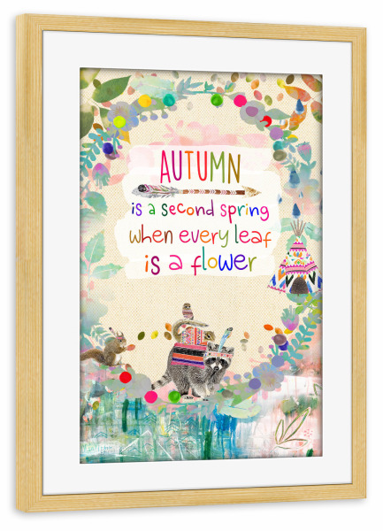 Poster mit Rahmen kiefer "Boho Herbst" artboxONE - Für Kinder