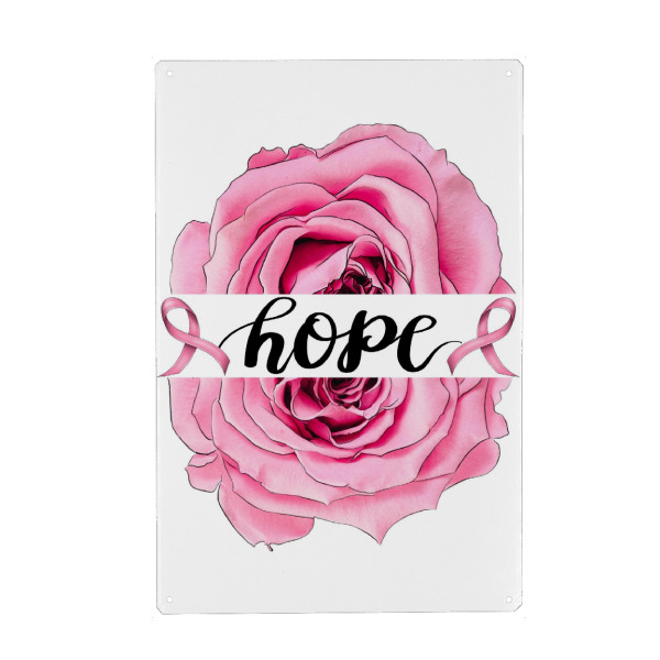 Holzbild "Blumenhoffnung rosa Rosen-Blume" artboxONE - Floral,Liebe,Buchstaben,Für Mama,Festivals