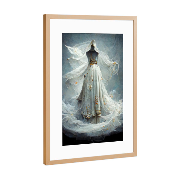 Poster mit Rahmen Kupfer "Wirbelndes Fantasy-Kleid" artboxONE - Abstrakt,Fashion,Fiktion