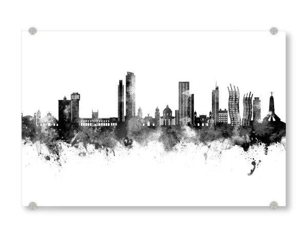 Acrylglasbild "Asunción Paraguay Skyline Schwarz" artboxONE - Städte - Asunción,Paraguay,Skyline,Stadtbild,Stadtbild,Aquarell,Malerei