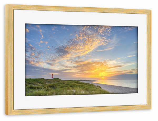 Poster mit Rahmen kiefer "Sonnenuntergang auf Sylt" artboxONE - Natur,Reise,Reise / Strand und Meer