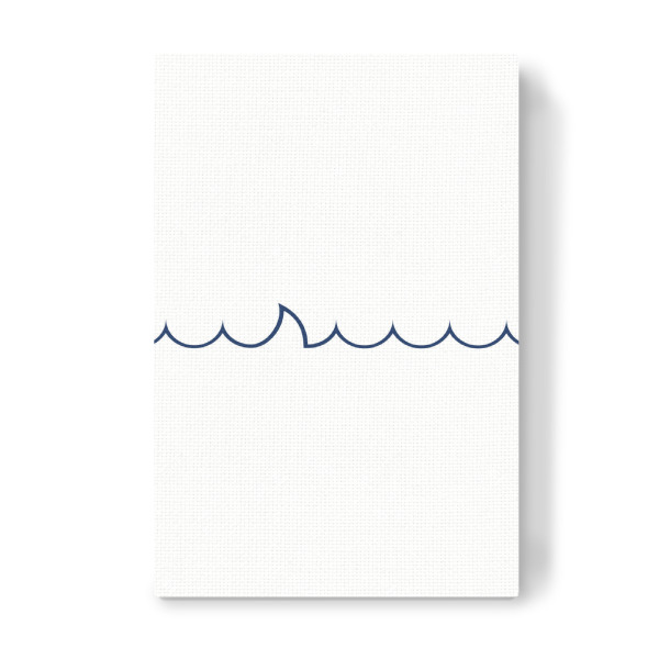 Leinwandbild "Achtung" artboxONE - Tiere,Geometrie - Haie,Große weiße,Ozeane,Wellig,Wellen,Minimal,Minimalismus,Kiefer