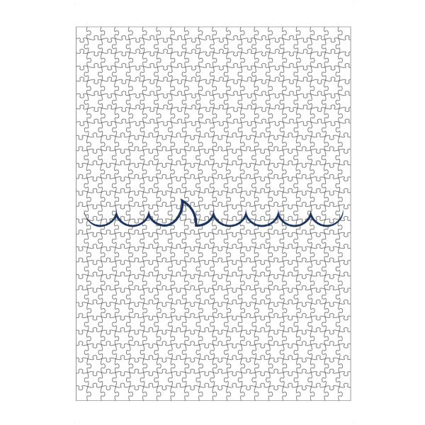 Puzzle Ravensburger "Achtung" artboxONE - Tiere,Geometrie - Haie,Große weiße,Ozeane,Wellig,Wellen,Minimal,Minimalismus,Kiefer - Bild haie
