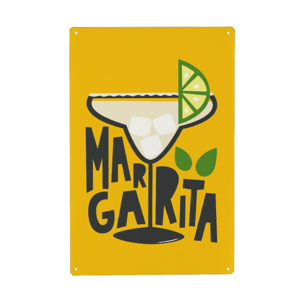 Metall Poster "MARGARITA COCKTAIL BUNT" artboxONE - Typografie,Essen & Trinken,Essen & Trinken / Alkohol