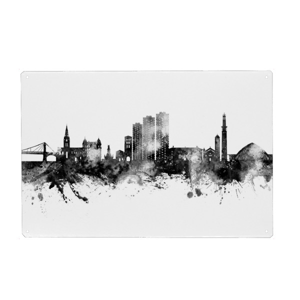 Holzbild "Grenoble Frankreich Skyline" artboxONE - Städte - Grenoble,Frankreich,Skyline,Stadtbild,Stadtbild,Aquarell,Malerei
