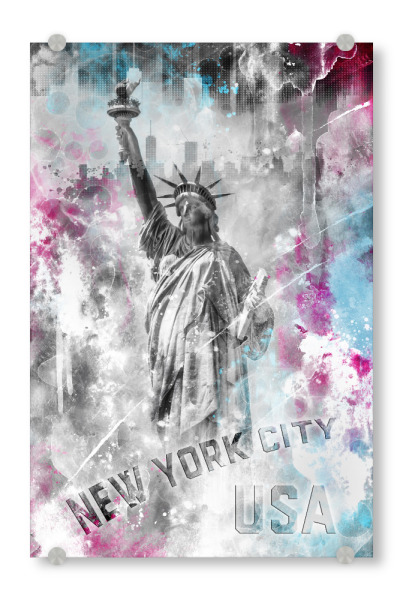 Acrylglasbild "NYC POP ART Freiheitsstatue" artboxONE - Städte / New York,Abstrakt