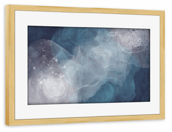 Poster mit Rahmen kiefer "Unterwasser - Alcohol Ink" artboxONE - Abstrakt
