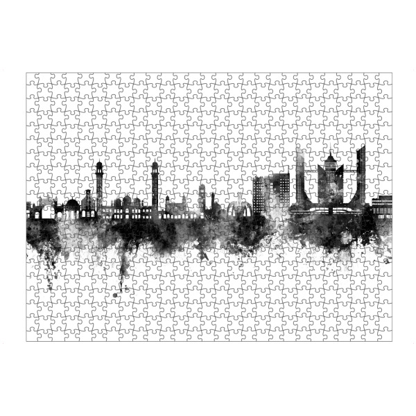 artboxONE Puzzle "Faisalabad Pakistan Skyline" artboxONE - Städte,Schwarzweiß - Faisalabad,Pakistan,Skyline,Stadtbild,Stadtbild,Aquarell,Malerei