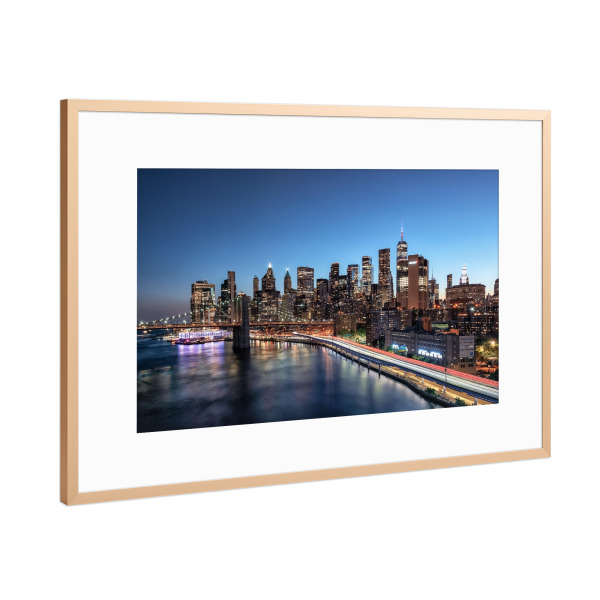Poster mit Rahmen Kupfer "New Yorker Dämmerung" artboxONE - Städte,Städte / New York,Reise,Architektur,Reise / Länder