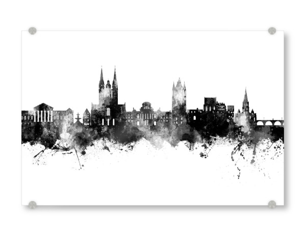 Acrylglasbild "Angers Frankreich Skyline Schwarz" artboxONE - Städte - Angers,Frankreich,Skyline,Stadtbild,Stadtbild,Aquarell,Malerei