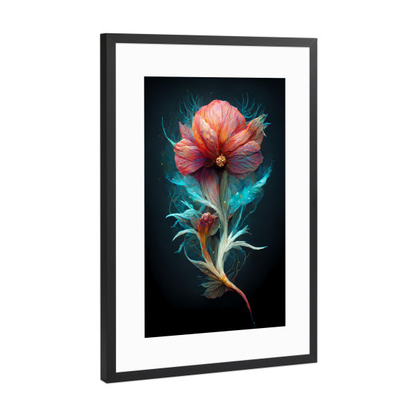 Poster mit Rahmen Schwarz (Metallic) "Traum von einer Blume" artboxONE - Natur,Floral,Abstrakt,Fiktion,Für Mama