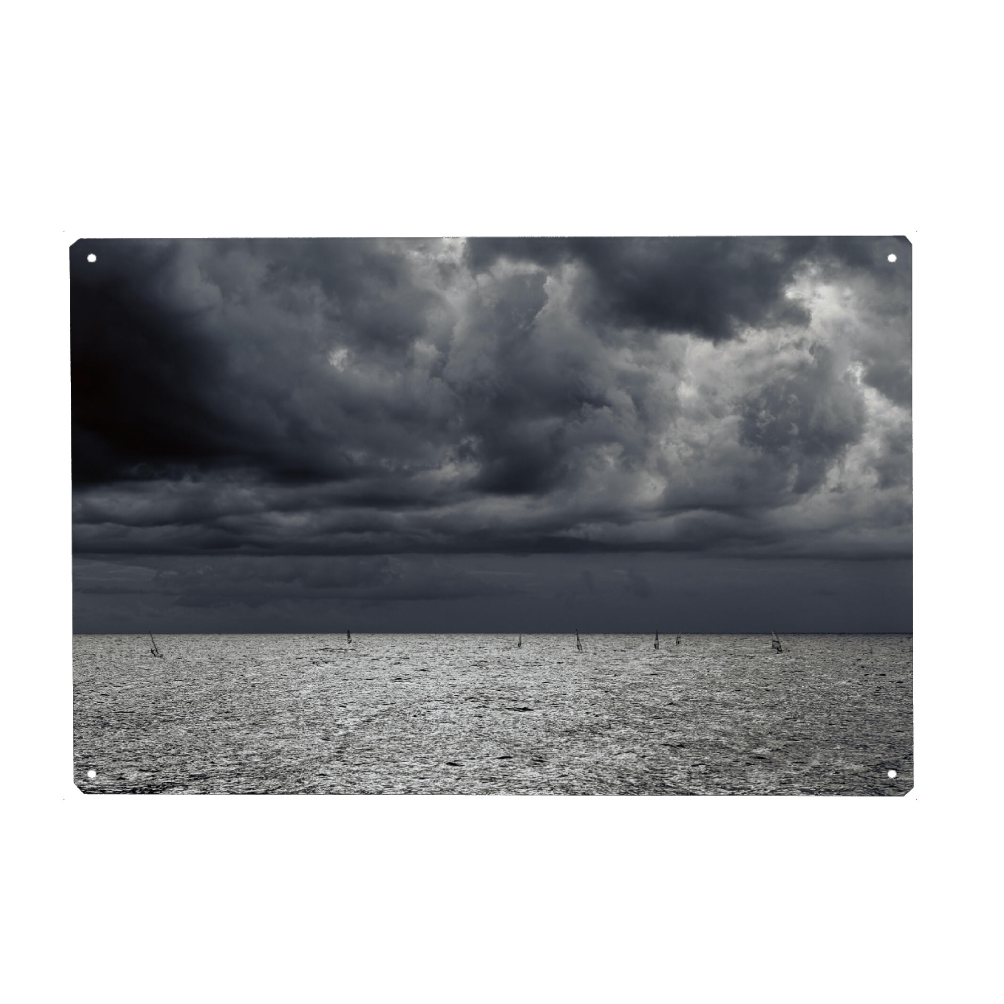 Metall Poster "Wolken über dem Meer" artboxONE - Reise,Reise / Strand und Meer,Sport