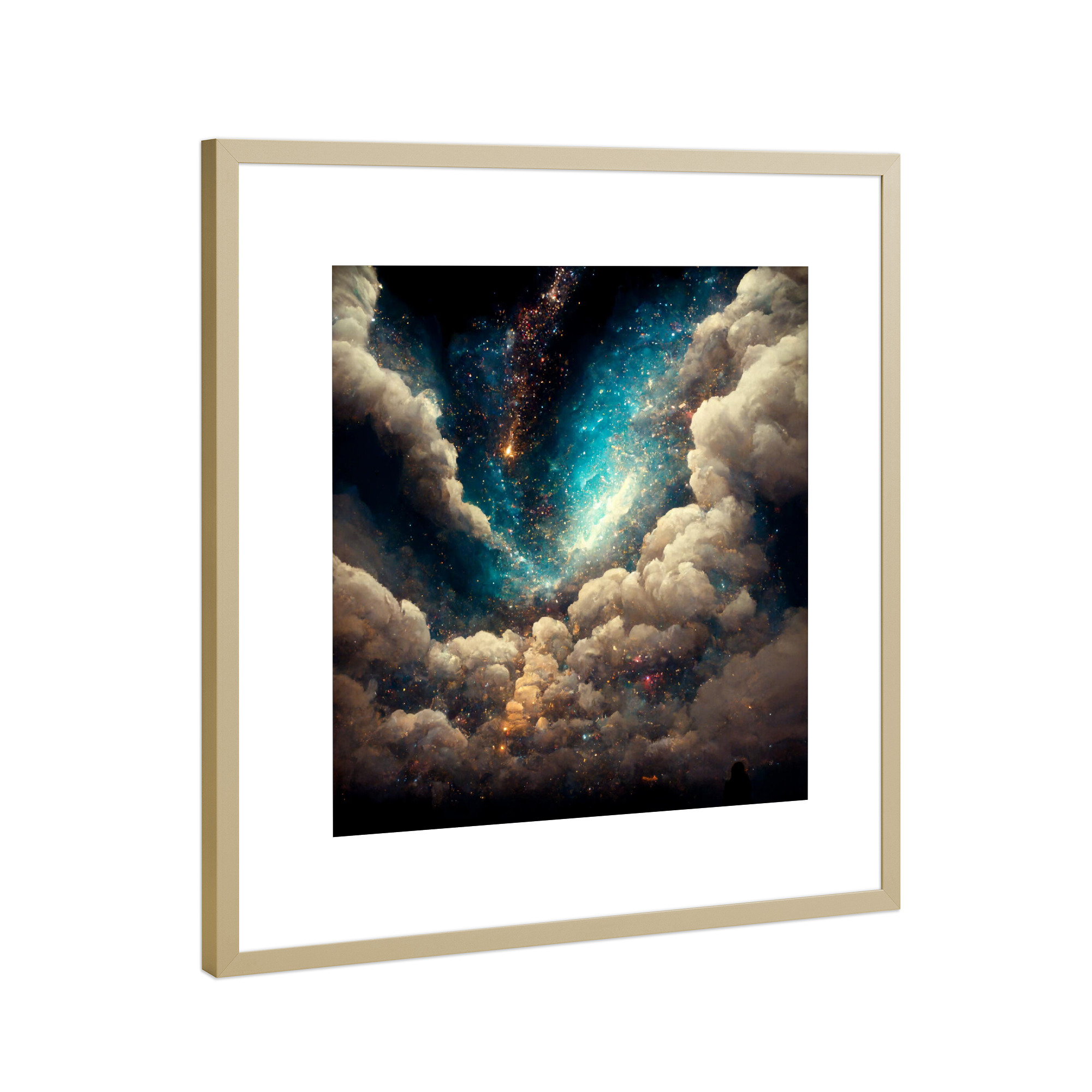 Poster mit Rahmen Gold "Das schöne Universum" artboxONE - Natur,Galaxy