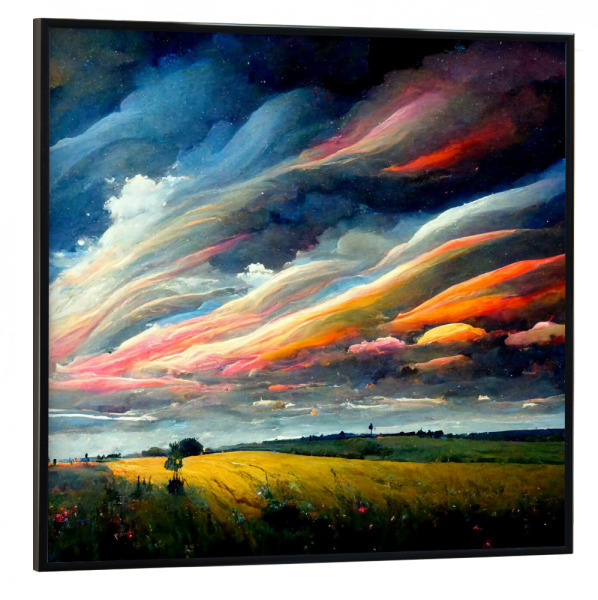 Poster mit schwarzem Rahmen 30x30 cm "Fantasie-Himmel" artboxONE - Natur,Floral,Abstrakt,Galaxy