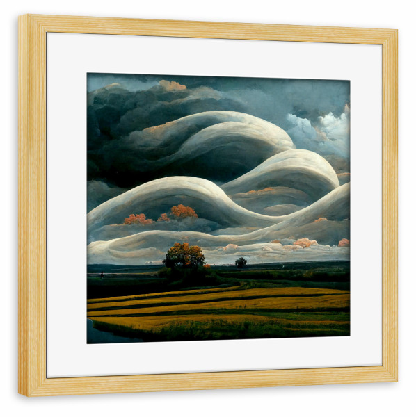 Poster mit Rahmen kiefer "Fantasielandschaft" artboxONE - Natur,Floral,Abstrakt,Fiktion