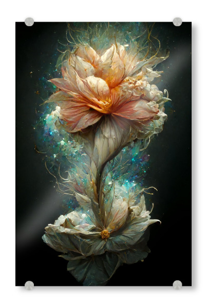 Acrylglasbild "Funkelnde Traumblume" artboxONE - Natur,Floral,Abstrakt,Weihnachten,Für Mama