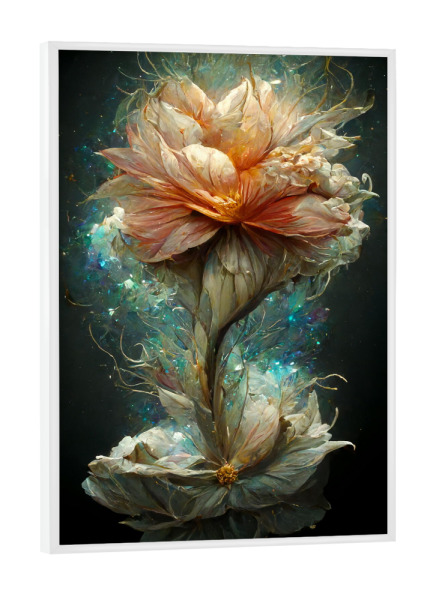 Poster mit weißem Rahmen "Funkelnde Traumblume" artboxONE - Natur,Floral,Abstrakt,Weihnachten,Für Mama