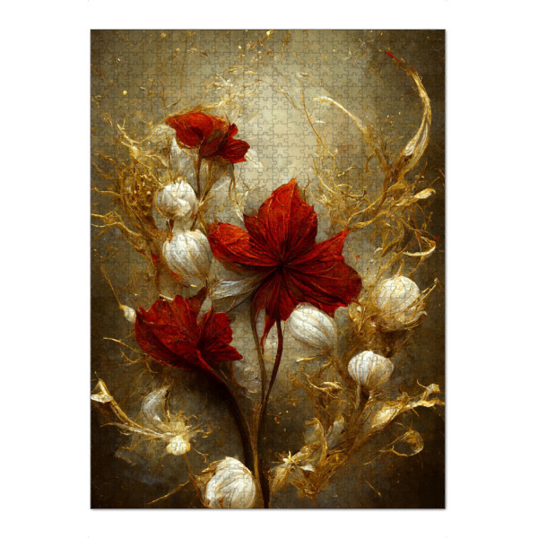 Puzzle Ravensburger "Blumen mit Gold" artboxONE - Natur,Floral,Weihnachten