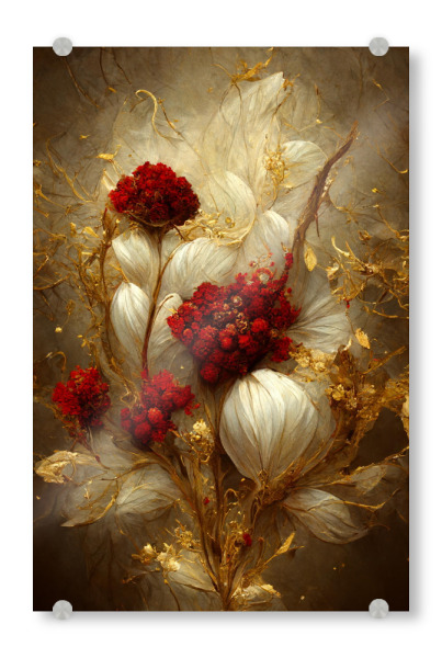 Acrylglasbild "Goldene Traumblume" artboxONE - Natur,Floral,Weihnachten
